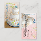 PixDezinesビーチ結婚式ケーキ/ベーカリー/パティシセリ 名刺 (正面/裏面)