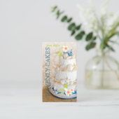 PixDezinesビーチ結婚式ケーキ/ベーカリー/パティシセリ 名刺 (スタンド正面)