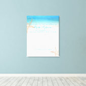 PixDezinesビーチ結婚式プログラム キャンバスプリント (インサイチュ (ウッドフロア))