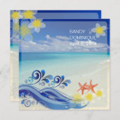 PixDezinesビーチ結婚式/ダイナミックデザイン 招待状 (正面/裏面)