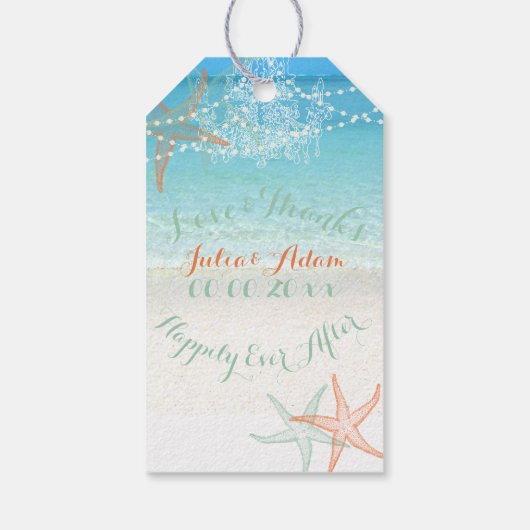 PixDezinesビーチ/シャンデリア/スターフィッシュ ギフトタグ (裏面)
