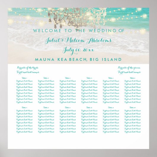 PixDezinesビーチ/チャージャ/シーティングチャート ポスター (正面)