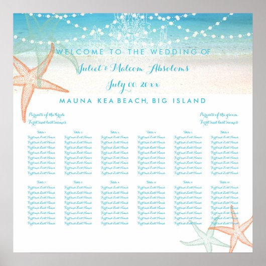 PixDezinesビーチ/チャージャ/シーティングチャート ポスター (正面)