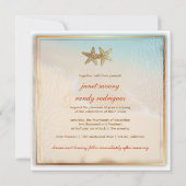 PixDezinesビーチ+ヒトデ+サンゴ 招待状 (裏面)