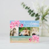 PixDezinesビーチ+ピンクマウイの蘭が日付を保存 案内ポストカード (スタンド正面)