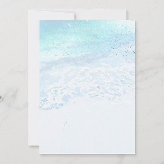 PixDezinesビーチ / 浜辺のSave the Date 招待状 (裏面)