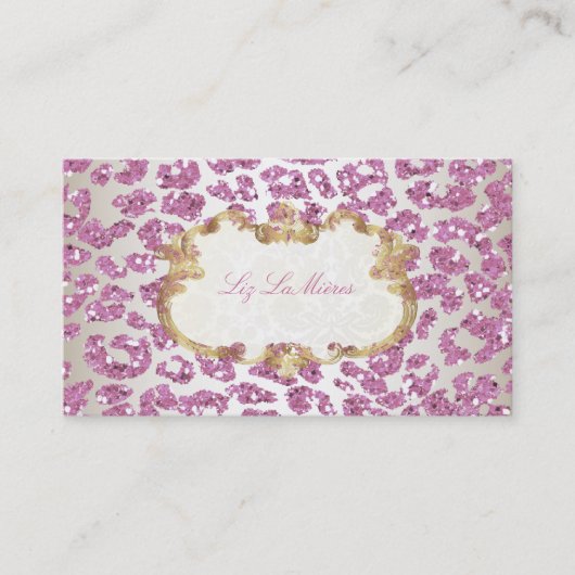 PixDezinesピンキヒョウ/シャンパン 名刺 (正面)