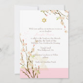 PixDezinesピンクさくらんぼの花/バルミツワー 招待状 (裏面)