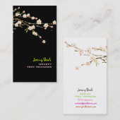 PixDezinesピンクさくらんぼツリートリマ♥♥ー 名刺 (正面/裏面)