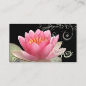 PixDezinesピンクのウォーターユリ+パーリー渦 名刺 (裏面)