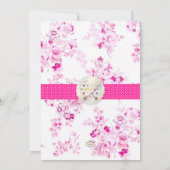 PixDezinesピンクのトール/誕生のアナウンス/シャワー 招待状 (裏面)