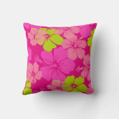 PixDezinesピンクのハイビスカスレイ/ディービー背景 クッション (裏面)