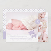 PixDezinesピンクのヒッポ/ディーアカントカラー 案内状 (正面/裏面)