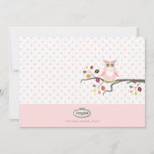 PixDezinesピンクのフクロウ/ディーアカントカラー 案内状 (裏面)