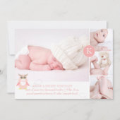 PixDezinesピンクのフクロウ/ディーアカントカラー 案内状 (正面)