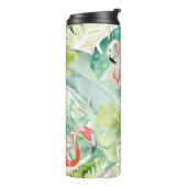 PixDezinesピンクのフラミンゴ+トロピカルリーフ タンブラー (回転左)