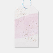 PixDezinesピンクの水カラー+シャンパンバブルTx U ギフトタグ (裏面)