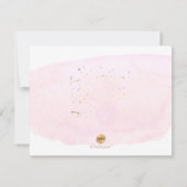 PixDezinesピンクの水彩画ブリデスメイド 招待状 (裏面)