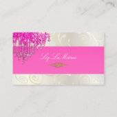 PixDezinesピンクの結晶シャンデリア+カップケーキスワール 名刺 (裏面)