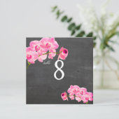 PixDezinesピンクのmauiのラン/テーブル番号 招待状 (スタンド正面)