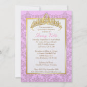 PixDezinesピンクのrossi damask/diy背景色 招待状 (裏面)