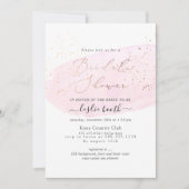 PixDezinesピンクウォーターカラーシャンパンブライダルシャワー 招待状 (正面)