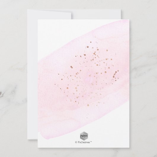PixDezinesピンクウォーターカラーシャンパンブライダルシャワー 招待状 (裏面)