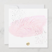 PixDezinesピンクウォーターカラーパーム《キリスト教》洗礼式や命名式 招待状 (裏面)