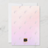 PixDezinesピンクシルバーパームスバプテスマ 招待状 (裏面)