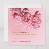 PixDezinesピンクシンビジウム/ラン/diyイベント 招待状 (裏面)