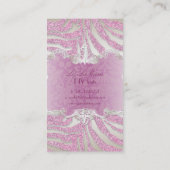 PixDezinesピンクゼブラ/シャンパン 名刺 (裏面)