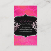 PixDezinesピンクダマスビクトリアンク/DIYカラー 名刺 (裏面)