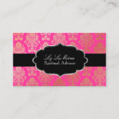 PixDezinesピンクダマスビクトリアンク/DIYカラー 名刺 (正面)