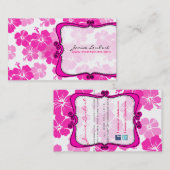 PixDezinesピンクハイビスカス/Diy背景 名刺 (正面/裏面)