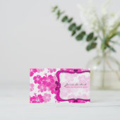 PixDezinesピンクハイビスカス/Diy背景 名刺 (スタンド正面)