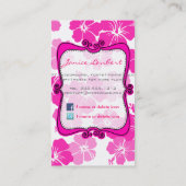 PixDezinesピンクハイビスカス/Diy背景 名刺 (裏面)