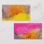 PixDezinesピンクローズウォーターライリー+パーリースワール、om 名刺 (正面/裏面)