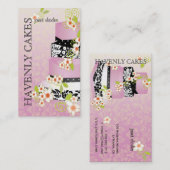 PixDezinesピンク結婚クのケーキ/ベーカリー/ディービーバックグラウンド 名刺 (正面/裏面)