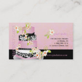 PixDezinesピンク結婚フォンダントのケーキ/ディーカラー 名刺 (裏面)
