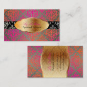 PixDezinesピンク+オレンジジョセフィンダマスク/DIYカラー 名刺 (正面/裏面)