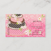 PixDezinesピンク+チョコレートケーキ/ベーカリー/パティシセリ 名刺 (裏面)