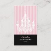 PixDezinesピンク+ホワイトシャンデリア/DIY背景 名刺 (正面)