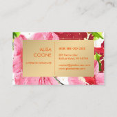 PixDezinesピンク/赤/ハイビスカス/金ゴールドスペック 名刺 (裏面)