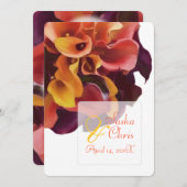 PixDezinesピンク、黄色、紫、さびたオレンジ色のカラ 招待状 (正面/裏面)