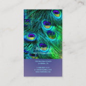 PixDezinesピーコックの羽毛/サイケデリック 名刺 (裏面)