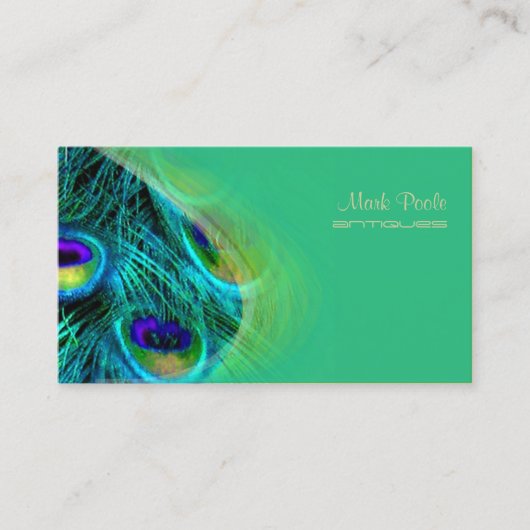 PixDezinesピーコックの羽毛/サイケデリック 名刺 (正面)