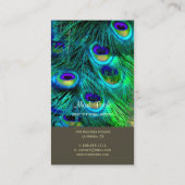 PixDezinesピーコックの羽毛/サイケデリック 名刺 (裏面)