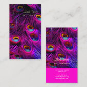 PixDezinesピーコックの羽毛/サイケデリック 名刺 (正面/裏面)