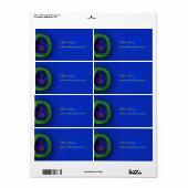 PixDezinesピーコックアイコバルトブルー ラベル (フルシート)