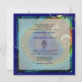 PixDezinesピーコッサイケデリッククアイ/コバルトブルー 招待状 (裏面)